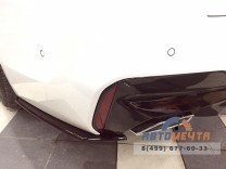 Накладки под задний бампер (Мини-лезвия ЧЕРНЫЙ ЛАК) BMW 5-series (G30)-3